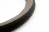 Оплётка на руль серая ПВХ размер L(39-41см) с перфорацией