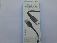 Кабель USB 3A USB-USB Type-C black 1m в оплетке