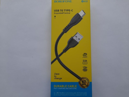 Кабель USB 3A USB-USB Type-C black 1m Кабель USB 3A USB-USB Type-C black 1m