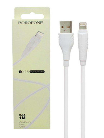 Кабель USB 2,4A USB-Apple Lightning white sil 1m Кабель USB 2,4A USB-Apple Lightning white sil 1m