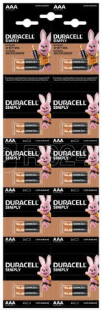 Элемент питания Duracell LR03 BL 2*10 (20шт)