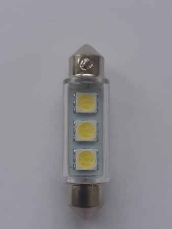 Светодиод C10W 12V 41mm SV8.5 4SMD (белый)