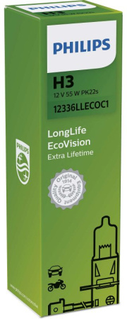 Лампа H3 12V 55W Long Life EcoVision