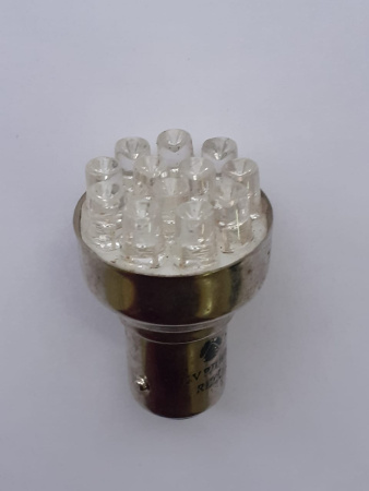 Светодиод R5W 12V ВА15s 9 диодов (белый)