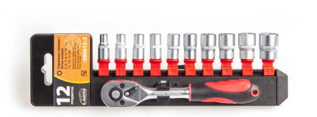 Набор головок с трещеткой 12 предметов CrV 1/4