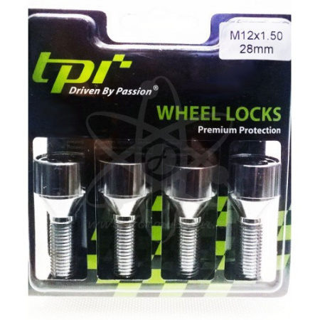 Секретки болт конус 12х1,5х28 хром 2кл