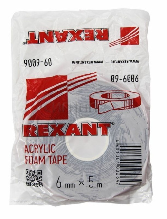 Скотч двухсторонний 6мм x 5м красный