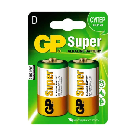 Элемент питания GP Super Alkaline LR20-BL2