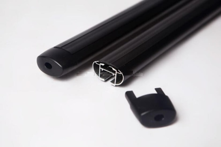 Перекладины с пазами (на рейлинг) аэродин.черн. 135см