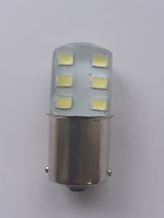 Светодиод P21W 12V ВА15s 12SMD (белый в силиконе)(LDD0067W) Светодиод P21W 12V ВА15s 12SMD (белый в силиконе)(LDD0067W)
