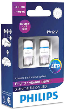 Светодиод W5W 1.0W 12V 8000K W2.1x9.5d X-treme Vision