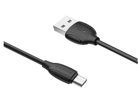 Кабель USB 2.4A USB-micro USB Triumph charging data black 1m