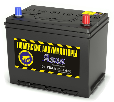 Аккумулятор Тюмень 6-СТ-75 ASIA  630A (о/п)
